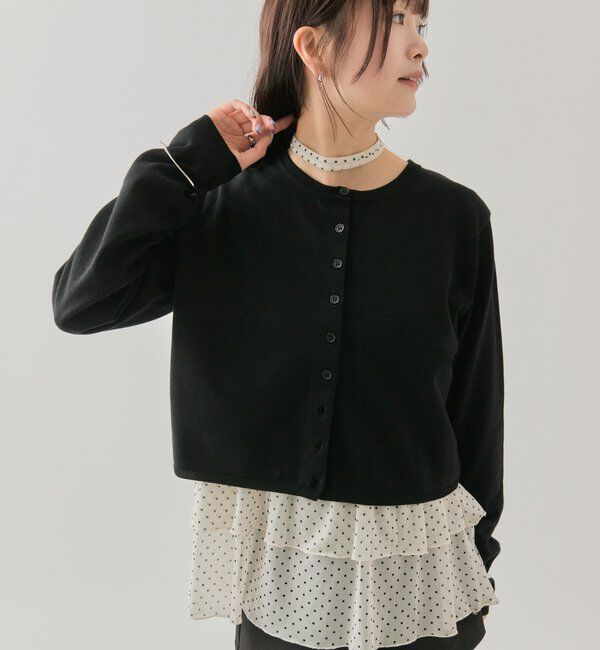  「チビボタン長袖カーディガン」|カーディガン|