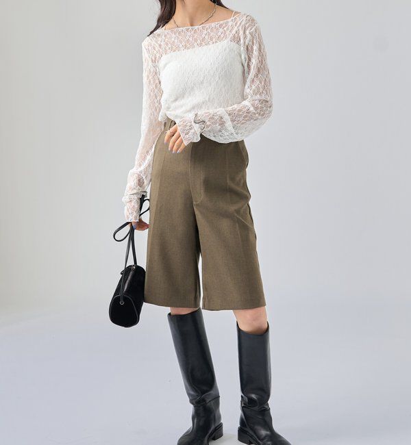  「ウールライクハーフパンツ」|チノ|