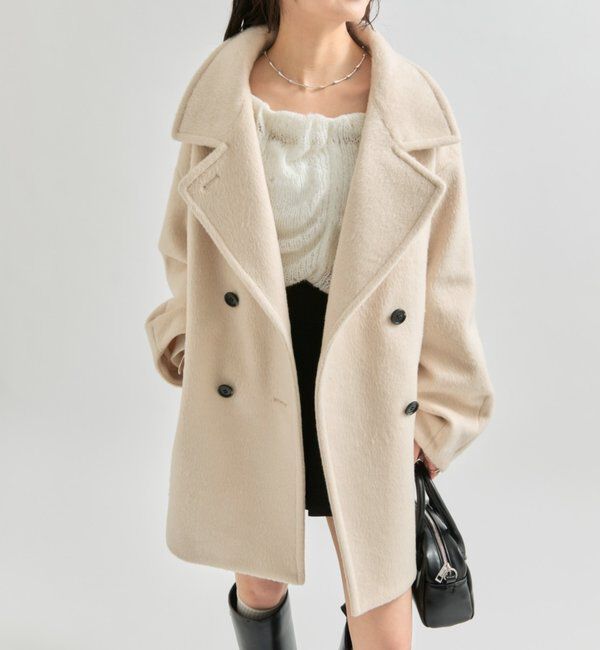  「ウール混 シャギーミドルコート」|その他|