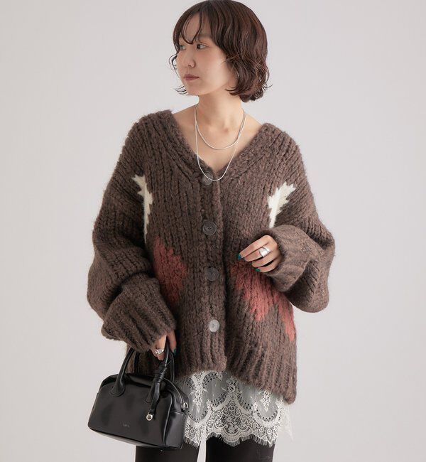  「ダイヤニットカーディガン」|カーディガン|