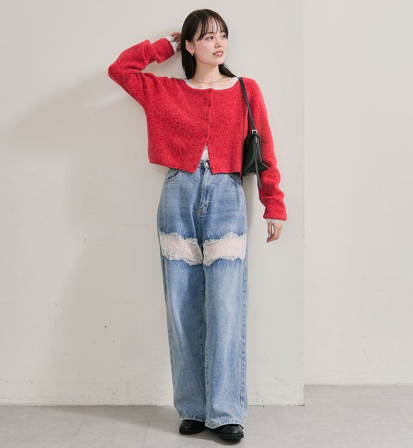  「スクエアネックレースロンT」|Tシャツ・カットソー|