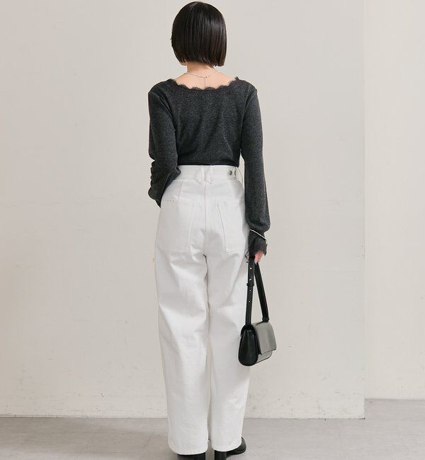  「スクエアネックレースロンT」|Tシャツ・カットソー|