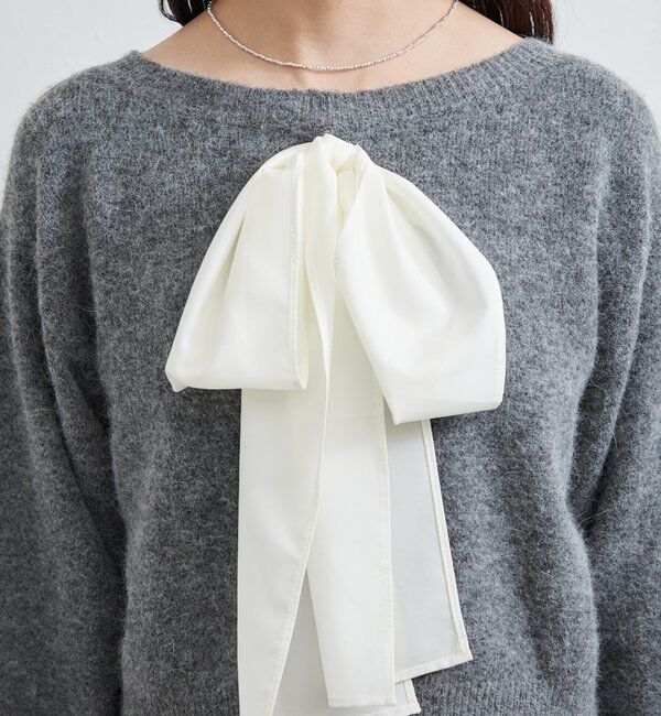  「リボン付きニット プルオーバー」|ニット・セーター|