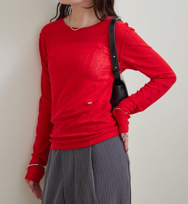  「プレート付きクルーシアーロンT」|Tシャツ・カットソー|