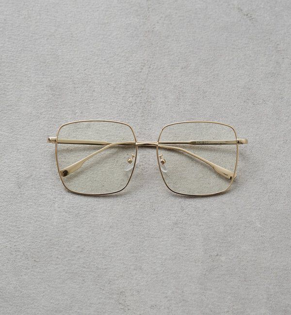  「【GALENA/ガレナ】Bigスクエアメタルフレームメガネ」|リング|ゴールド