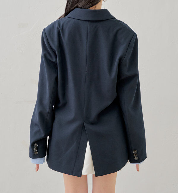  「ロゴブローチ付きオーバーシングルジャケット」|テーラードジャケット|
