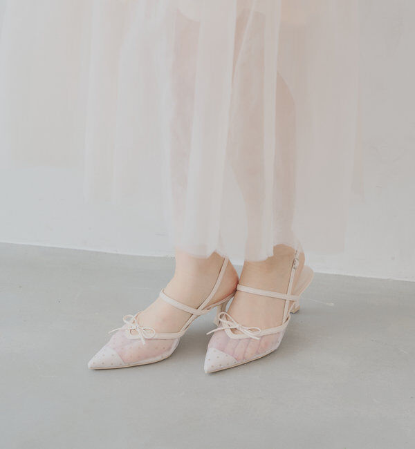  「【SALON by Chico】シアーリボンポインテッドミュール」|パンプス|