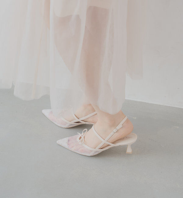  「【SALON by Chico】シアーリボンポインテッドミュール」|パンプス|