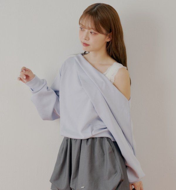  「ワンショル肩レーストップス」|Tシャツ・カットソー|