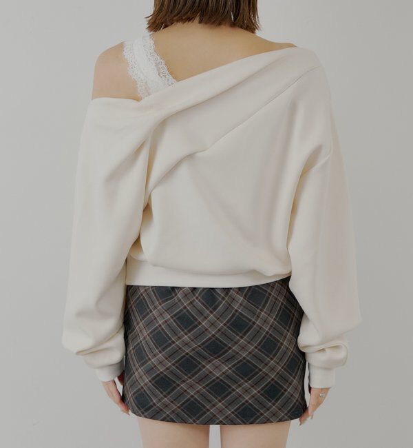  「ワンショル肩レーストップス」|Tシャツ・カットソー|