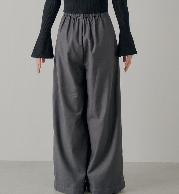  「【SALON by Chico】取り外しフリルルーズスラックスパンツ」|チノ|