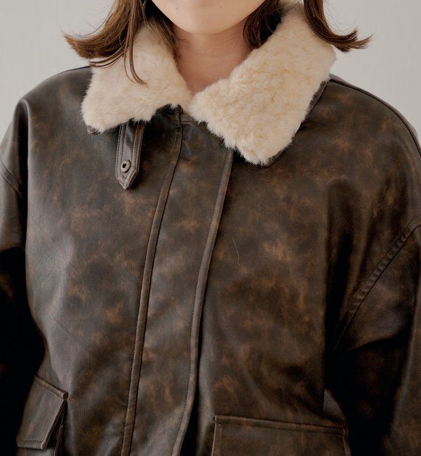  「ミリタリーレザージャケット/ファー取外し可能」|その他|