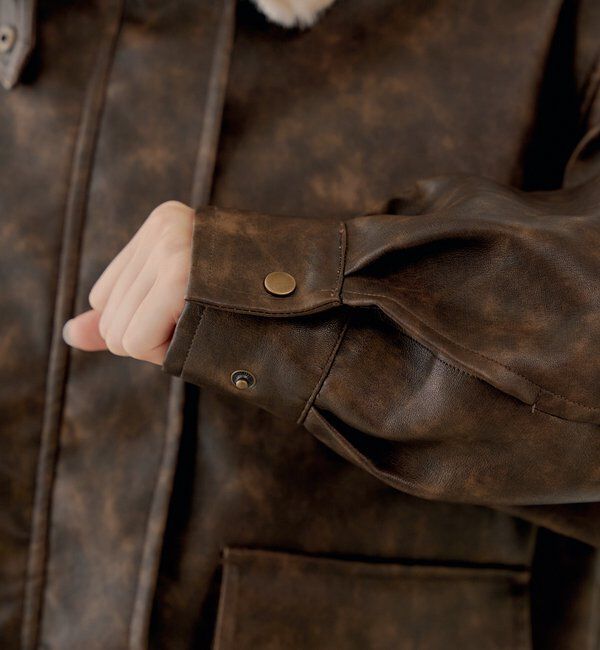  「ミリタリーレザージャケット/ファー取外し可能」|その他|