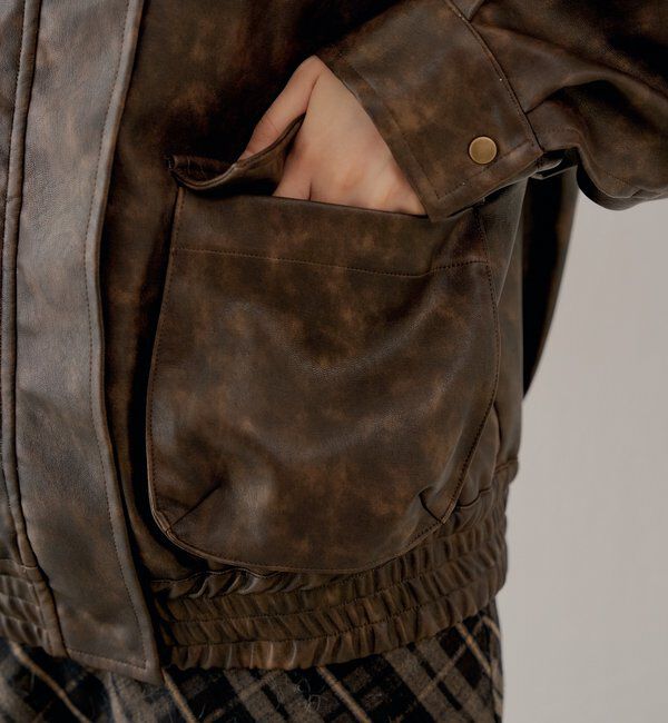  「ミリタリーレザージャケット/ファー取外し可能」|その他|