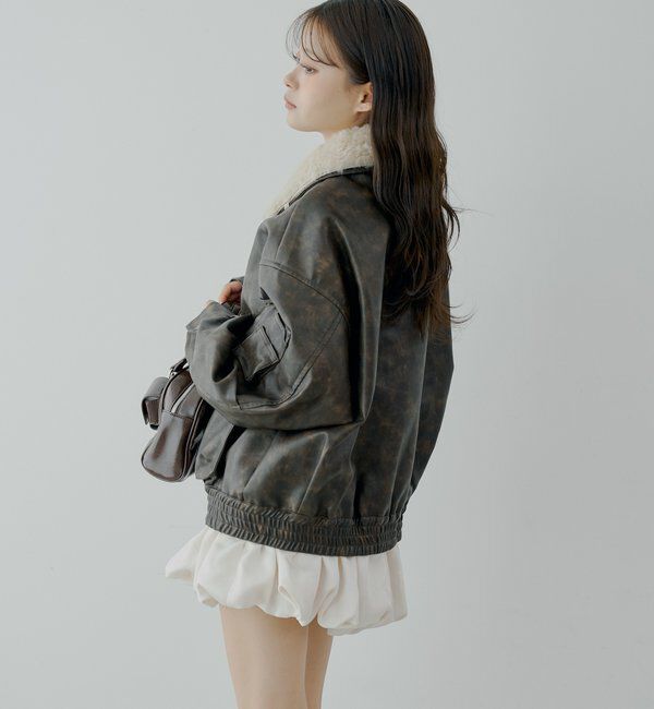  「ミリタリーレザージャケット/ファー取外し可能」|その他|