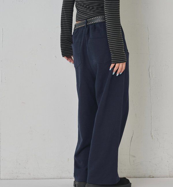 「【低身長・高身長対応】SLASH POCKET SWEAT EASY PANTS」|チノ|