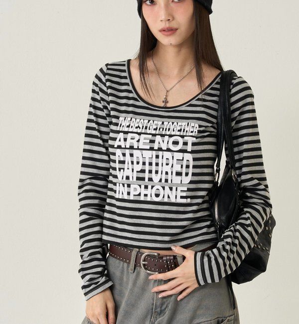  「【WEB限定】MESSAGE TOPS」|Tシャツ・カットソー|グレーその他1