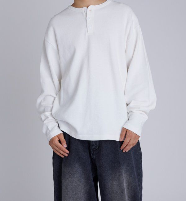  「【Sourcream】Heavy waffle henley tops」|Tシャツ・カットソー|