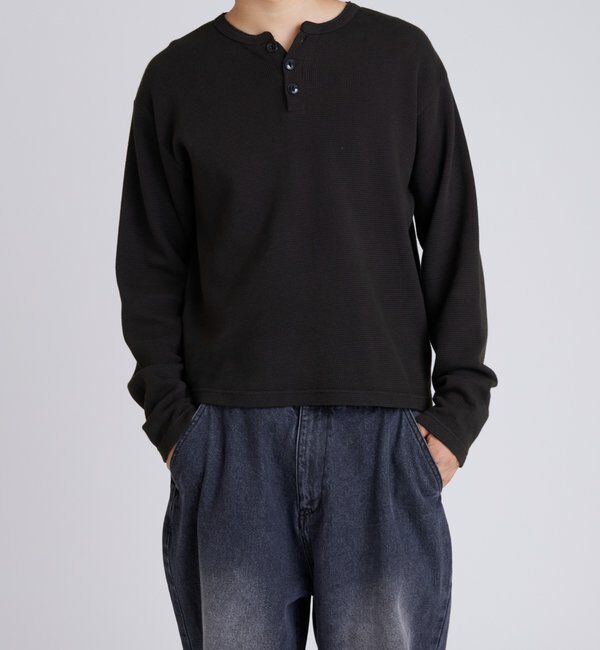  「【Sourcream】Heavy waffle henley tops」|Tシャツ・カットソー|