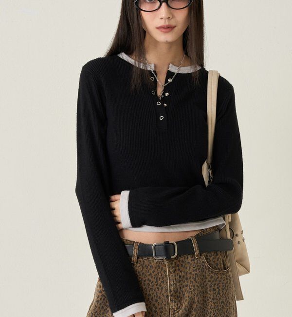  「LAYERED HENLEY KINT」|ニット・セーター|