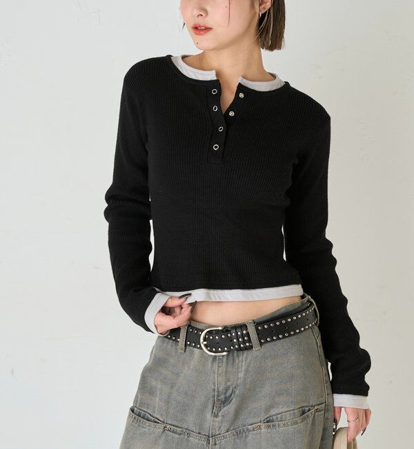  「LAYERED HENLEY KINT」|ニット・セーター|