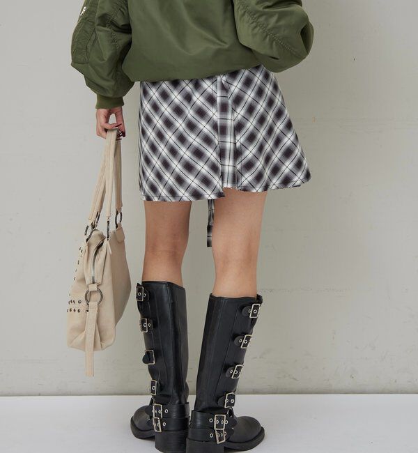  「CHECKED WRAP SKIRT」|スカート|