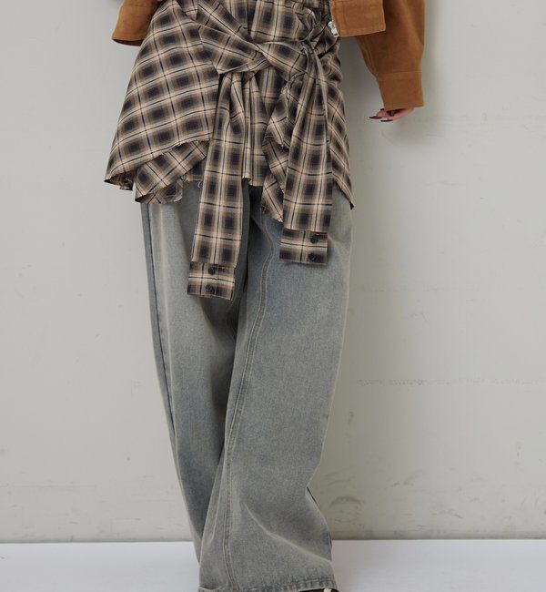  「CHECKED WRAP SKIRT」|スカート|