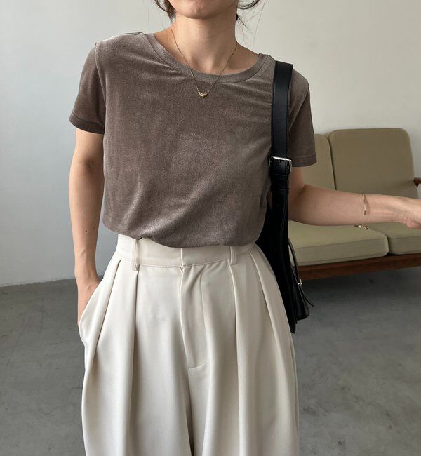  「【前後2WAY】シアーベロアTシャツ」|Tシャツ・カットソー|