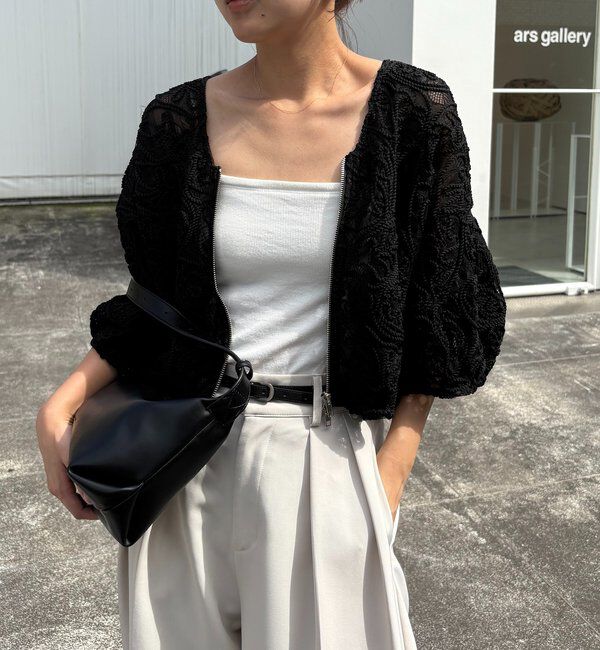  「【晩夏の羽織におすすめ】コードレースジップブルゾン」|ブルゾン・スタジャン|