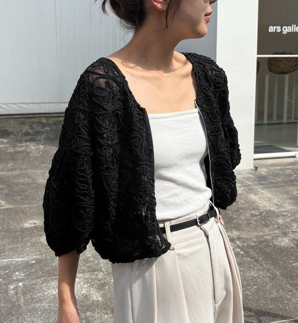  「【晩夏の羽織におすすめ】コードレースジップブルゾン」|ブルゾン・スタジャン|