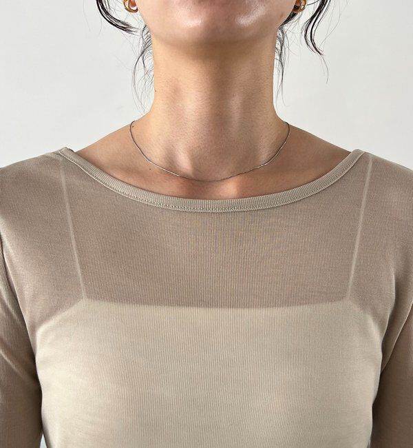  「【前後2WAY】2WAYボートネックシアーロンT」|Tシャツ・カットソー|