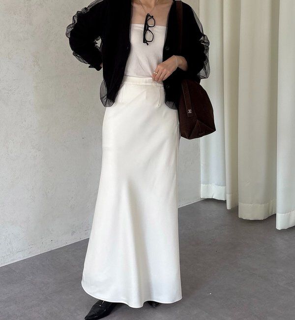  「【1枚で着映え】チュールレイヤードカーディガン」|カーディガン|