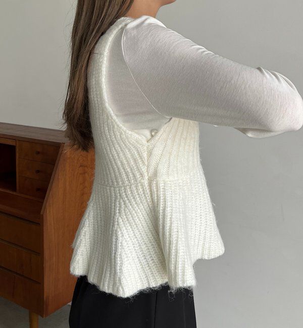  「【ロングシーズン着用可能】Vネックフレアキャミ」|ニット・セーター|