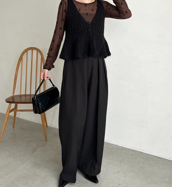  「【ロングシーズン着用可能】Vネックフレアキャミ」|ニット・セーター|