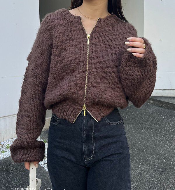  「【LE'MAGE&times;gemeilコラボ】スラブジップカーディガン」|カーディガン|