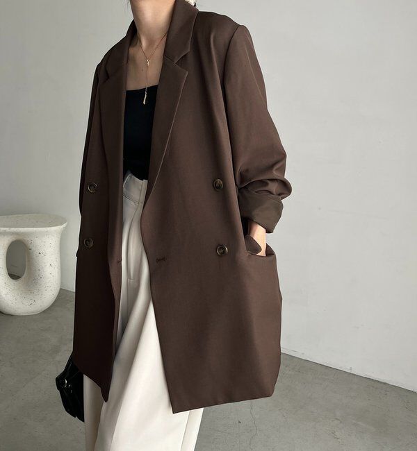  「【全骨格細見え◎】Wテーラージャケット」|テーラードジャケット|