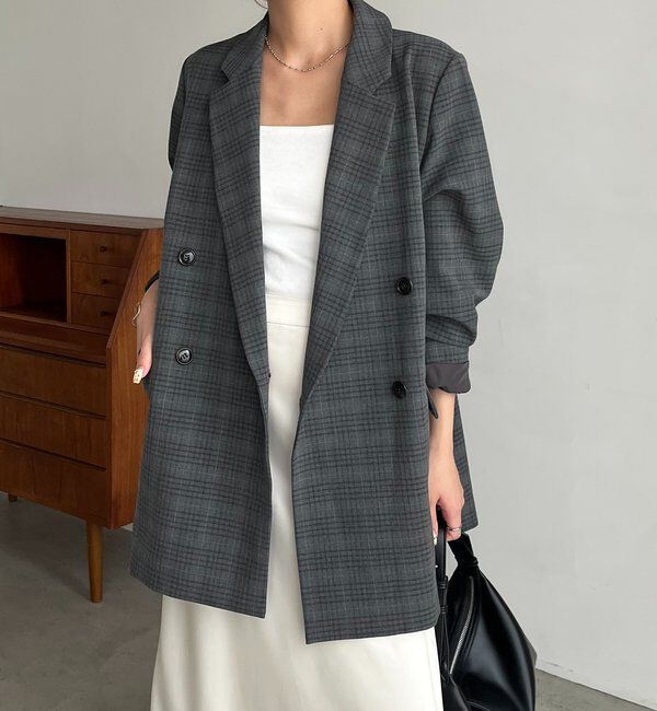  「【全骨格細見え◎】Wテーラージャケット」|テーラードジャケット|