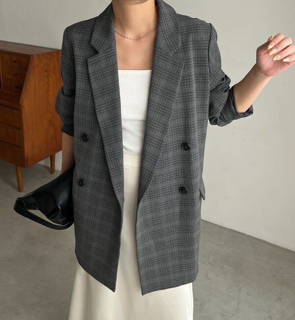  「【全骨格細見え◎】Wテーラージャケット」|テーラードジャケット|