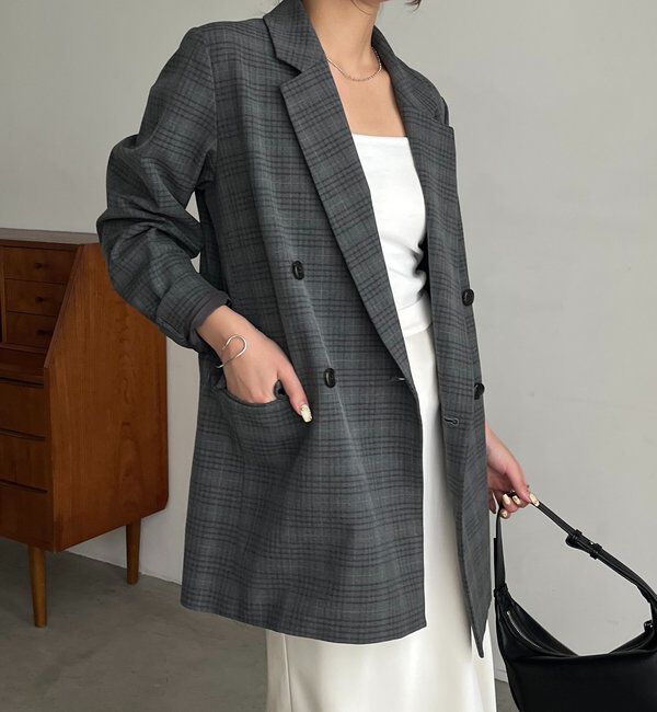  「【全骨格細見え◎】Wテーラージャケット」|テーラードジャケット|