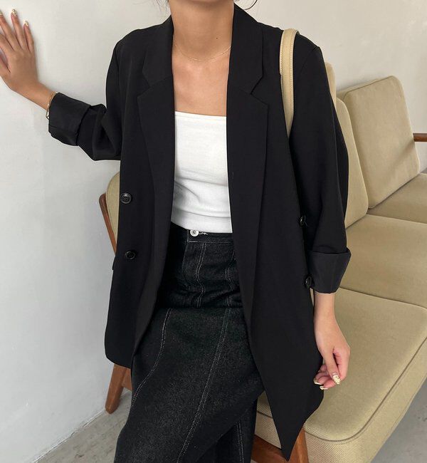  「【全骨格細見え◎】Wテーラージャケット」|テーラードジャケット|