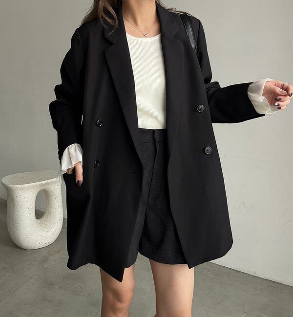  「【全骨格細見え◎】Wテーラージャケット」|テーラードジャケット|