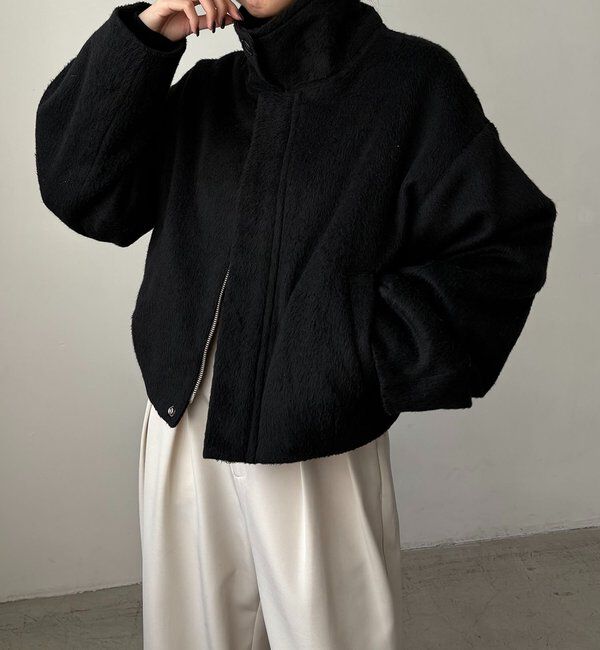  「【2WAYで着用可能】スタンドウールショートコート」|その他|