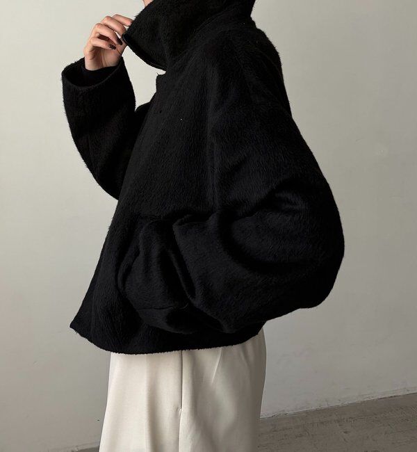  「【2WAYで着用可能】スタンドウールショートコート」|その他|