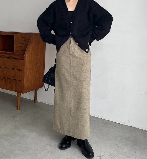  「ニュアンスボタンレイヤード風カーディガン」|カーディガン|