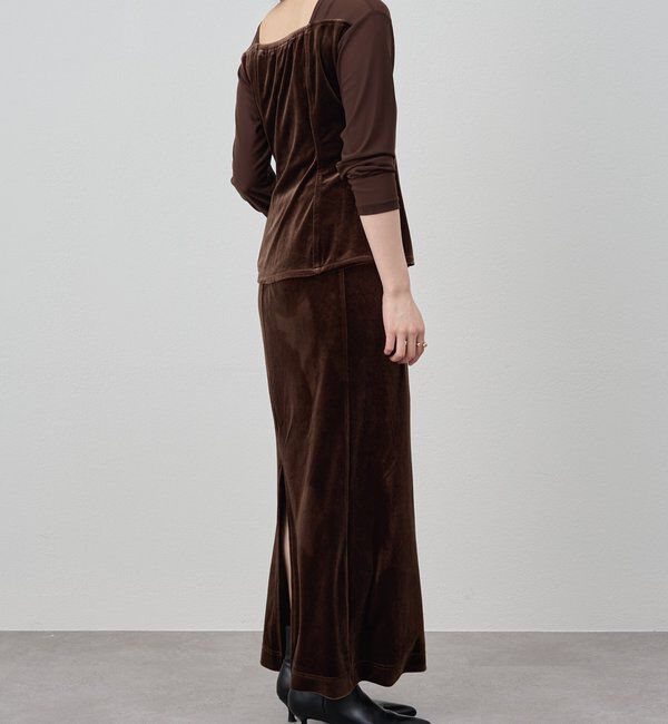  「【新色登場】【セットアップ対応】ベロアタイトスカート」|スカート|