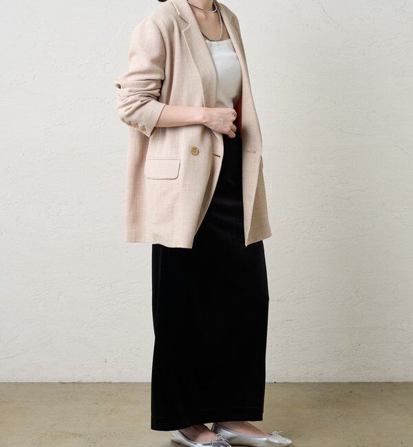  「【新色登場】【セットアップ対応】ベロアタイトスカート」|スカート|