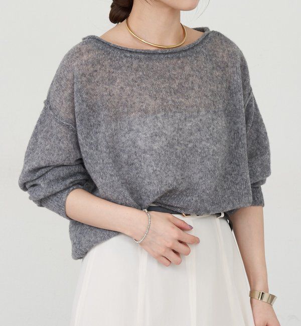  「《インフルエンサー@kanako_ikiコラボ》シアーウールプルオーバー」|ニット・セーター|