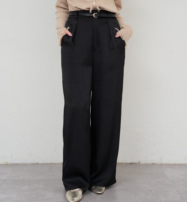  「サテンワイドパンツ」|チノ|