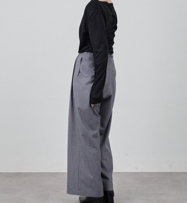  「ダブルタックストライプワイドパンツ」|チノ|