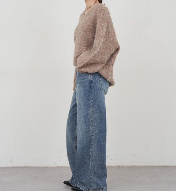  「【4色展開】【着映えニット】シャギーＶネックプルオーバー」|ニット・セーター|